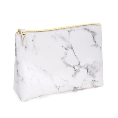 China Custom Logo Fashion Marble Dumpling Travel PU Stone White Stone Waterproof Makeup Bag Cosmetic Storage Bags for sale