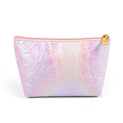 China New Holographic Fashion Laser Pink Ladies Make Up Bag Travel Rainbow Clutch Women Custom Cosmetic Bag for sale