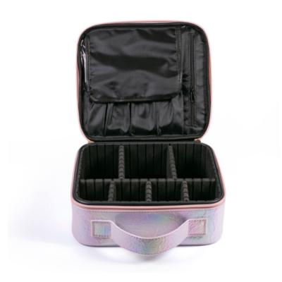 China 2021 New Design Fashion Rainbow Laser Frames PU Filter Ladies Manicure Cosmetic Tool Set Cosmetic Bag for sale