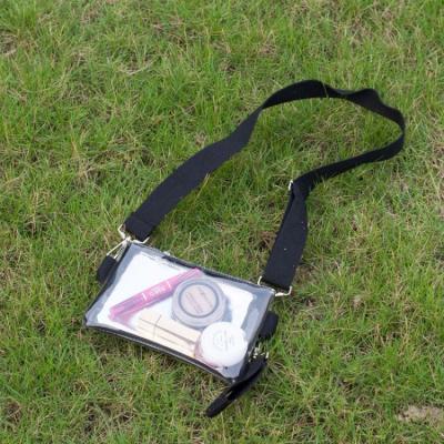 China Custom Clear Wide Shoulder Bag Korea Logo Strap Shoulder Bag Men PVC Messenger Women Transparent Clutch Shoulder Bags Set for sale