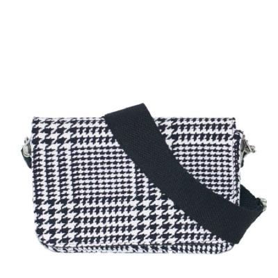 China Wholesale Women's Girl's Bags Messenger Shoulder Bag Fashion Retro Houndstooth Cotton Canvas Shoulder Bags for sale