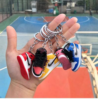 China High Quality Soft PVC 3.5cm*5cm Soft Cute Rubber 3D 1/6 Sneaker Key Chain Jordan Shoe Key Chain aj Accessories for sale