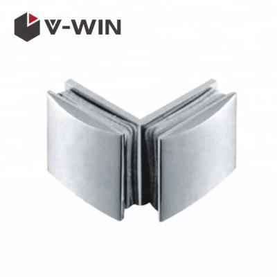 China Zinc Alloy Glass Clamp Curved Type 90 Degree Glass Clamp For 8mm Glass Door for sale