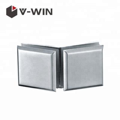 China Glass Clamp 135 Degree Pass Up Style Glass Corner Polished Beveled Chrome Connector for sale