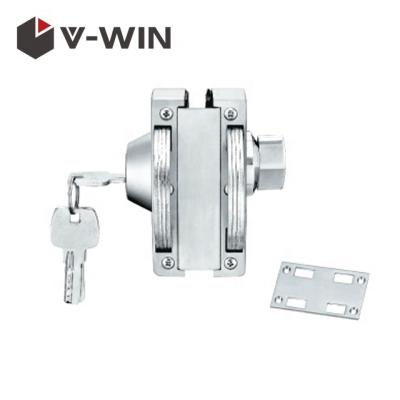 China Stainless Steel Tempered Glass Commercial Frameless Sliding Door Lock for sale