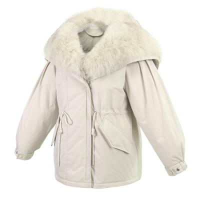 China Feng Feng Wang Women's Designer Hooded Jacket Down Jacket Women's Breathable Plush Anorak Midsection Jacket for sale