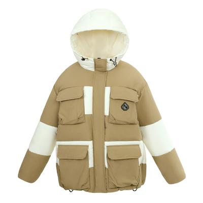 China Feng Feng Wang Women's Minimalist Tooling Designer Girl's Down Jacket Women's Winter Mid Length Anorak for sale