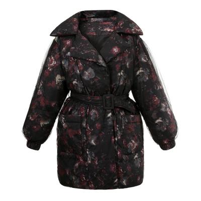 China Feng Feng Wang Women Breathable Warm Down Long Jacket Female Section Girl Winter Print Jacket for sale