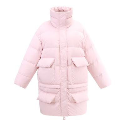 China Women's Designer Feng Feng Wang Breathable Rose Style Girls Winter Style Ladies Warm Down Jacket Long for sale