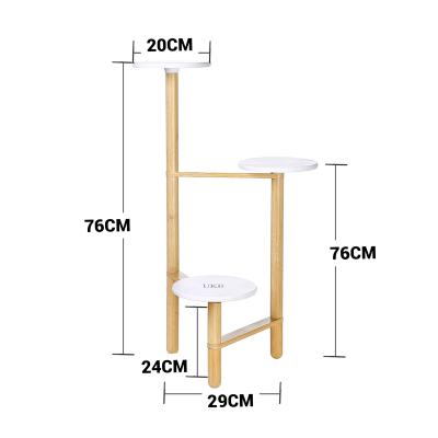 China 3 Tier Modern Bamboo Plant Stand Corner Rack, Plant Stands For Indoor Plants For Home for sale