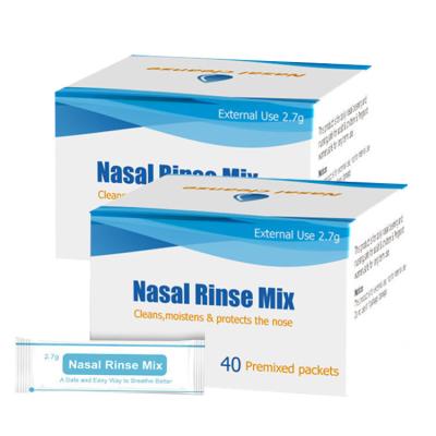 China Hypertonic Nasal Care Wash Salt Neti Nasal Pot Non-iodized Cleansing Salt Rinse 2.7g Salt Mix Nasal Nose Kit Ns-001 for sale