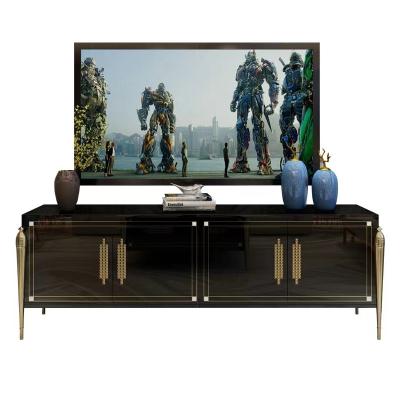 China Modern Simple Luxury Modern Simple Bedroom Metal TV Cabinet Solid Wood Floor Cabinet Floor Cabinet for sale