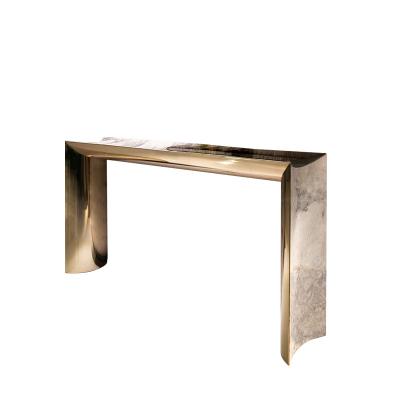 China Modern Luxury Living Room Stainless Steel Porch High Grade Natural Marble Table for sale