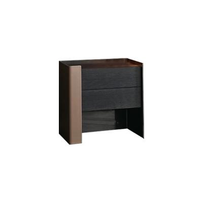 China Modern Wood Factory Supply Leather Black Bedside Table For Bedroom for sale