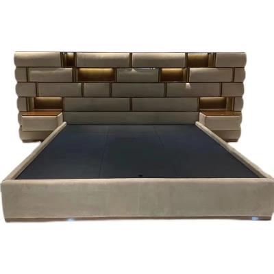 China Other Italian Modern Luxury Leather Widescreen Double Bed Hot Selling Single High-grade Art Single Bed for sale