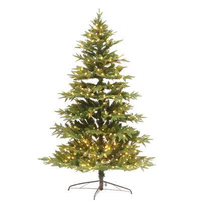 China Christamas Home Decoration Hot Sale Artificial Green PVC Including Led String Light Glitter Warm White Indoor Outdoor Christmas Tree for sale