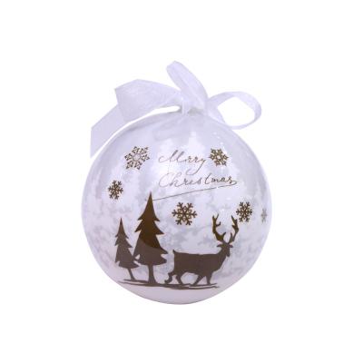 China Christmast Ornament High Standard Boxed Decorative White Christmas Glass Decorative Transparent Plastic Ball for sale