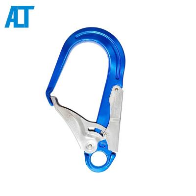 China 25Kn Lightweight Small Eye Fall Arrest Rebar Carabiner Heavy Duty Double Locking Snap Hook for sale