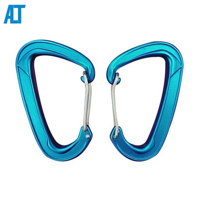 China 22KN Activity Aluminum Alloy 7075 Outdoor Climbing Camping Hook D Shape Custom Door Raising Aluminum Carabiner for sale