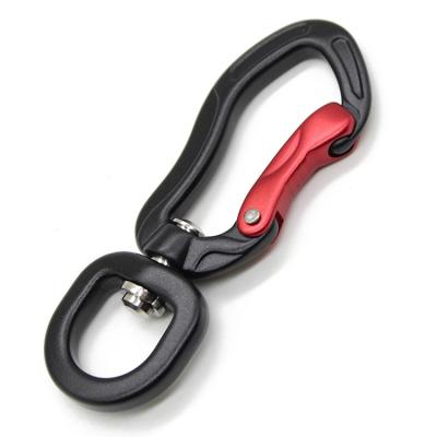 China Outdoor Rising Snap Hook Logo Shaped Aluminum Swivel Carabiner Wholesale Custom Activity Ailot Dog Swivel for sale