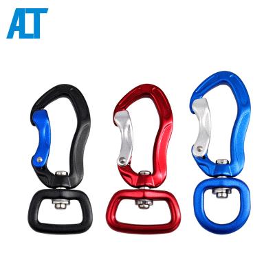 China Heavy Industry 2KN Aluminum Dog Leash Swivel Carabiner Custom Non- Custom Locking Clips Logo Twist Gate for sale