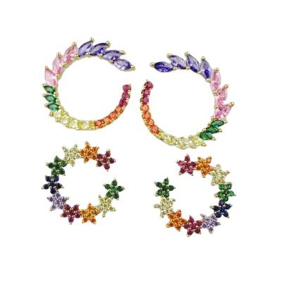 China CH-LHE0139 CLASSIC multicolor CZ charm earring, wholesale dangle earring, fashion CZ jewelry dangle earring for sale