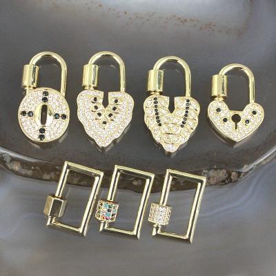 China CH-LHP0620 CLASSICS fashion color CZ clasp, CZ clasp charm jewelry, diy necklace/earring jewelry accessories for sale