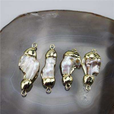 China CH-CKC0147 freshwater pearl connector, good quality plating pearl charm, cheap handmade diy jewelry accessories wholesale as picture for sale