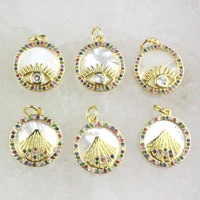 China New CH-LHP0427 fashion CLASSIC CZ shell eye pendant,popular CZ jewelry pendant,accessories jewelry wholesale for sale