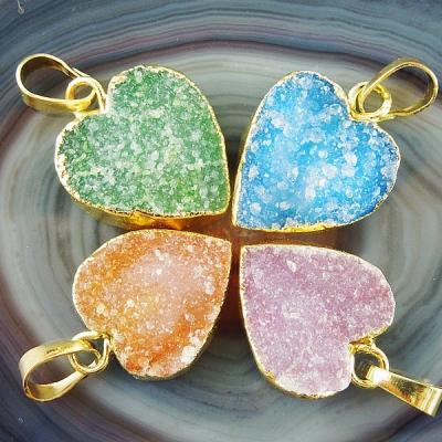 China CH-LSP0156 CLASSIC heart agate druzy pendant, wholesale fashion druzy agate pendant for sale