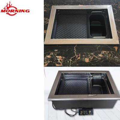 China Hot Selling Commercial Electric Hot Pot Easily Assembled With Barbecue Grill In Table for sale