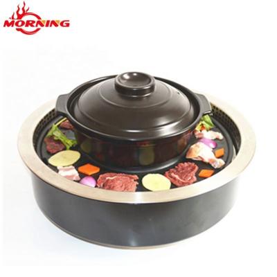 China Hotel New Product Smokeless Korean Barbecue Pan Hot Pot Indoor Electric Smokeless Grill for sale