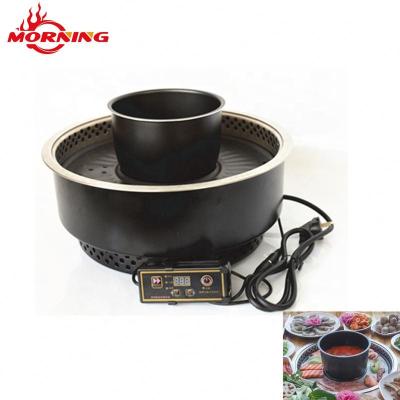 China Electric BBQ Commercial Indoor Korean Grill Equipment Hot Pot Shabu Shabu Induction for sale