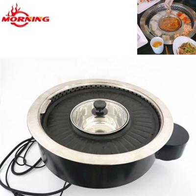 China Indoor Korean Hotel Equipment Restaurant Table Top Portable Korean Electric Barbecue Grill for sale