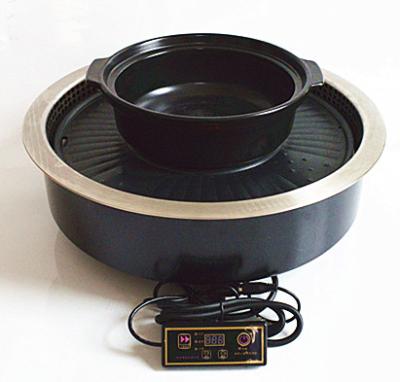 China Cooking Food MODI Commercial Hot Pot Dining Table With Hot Plate BBQ For Restaurant for sale