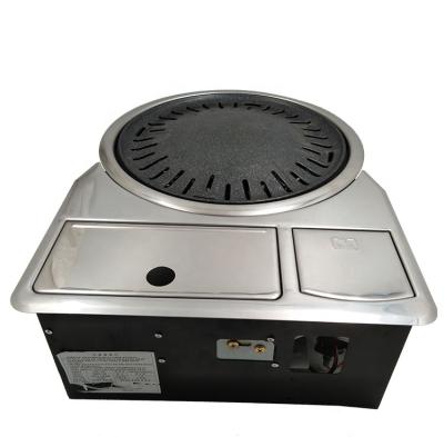 China High Quality Portable Korean Hot Pot BBQ Gas Indoor Smokeless Korean Grill For Commercial Rotisserie for sale