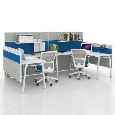 China Modern Frame Compartment Office Staff Office Cubicle Modular Furniture Partition Wooden Workstations for sale