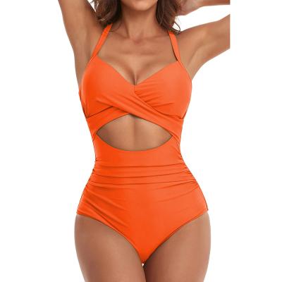 China High Waist Beach Swimsuit Wrap Tie Belly Cutout Women Swimwear One Piece Plus Back Control Women 1 Piece Swimwear for sale