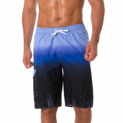 China Plus Size Color Mens Quick-dry Shorts Beach Gradient Swimming Trunks Surfing Plus Size Loose Shorts for sale