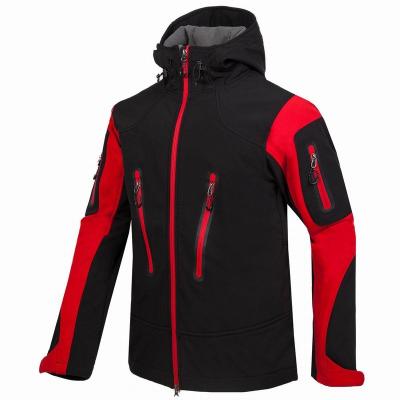 China Custom Waterproof Outdoor Climbing Mountain Windproof Hiking Warm Clothing Fleece Softshell Jacket Men Fishing Hunting Ski Hooded for sale