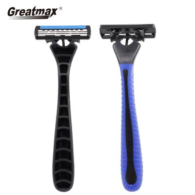 China Triple Blade Triple Blade Razors With Lubricating Strip And Super Rubber Grip Razor for sale