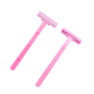 China razor for women shaving twin razor non convertible plastic handle knife blade disposable razor WL-N205 for sale