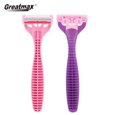 China Beauty Care Razor Disposable Triple Blade Blade Razor, Plastic Handle Women's Shaving Razor for sale