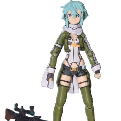 China Cartoon Toy Anime Sword Art Online Figure Brinquedos Figma 241 Sinon Asada SAO 2nd Juguetes Collectible Toys 14CM PVC Action Figure Model for sale