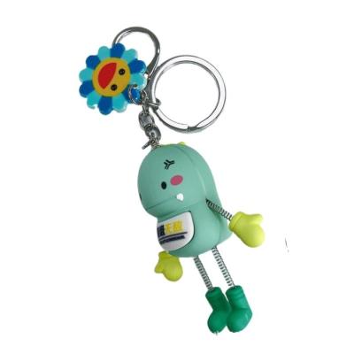 China Cute Cartoon Thug Spring Doll Key Chain Pendant Cute Spring Dinosaur Bag Leggy Charm 3.5cm*5cm for sale