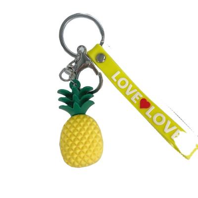 China Other Resin Pineapple Shape Girl Head Chain Bag Ornaments Cartoon Gifts Small Car Pendant Exquisite for sale