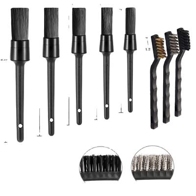 China Stocked 9pcs Auto Car Reading Brush Kit Includes 5 Interior Soft Detail Cleaning Premium Brush for sale