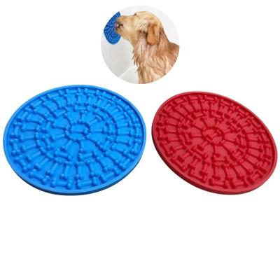 China High Quality Round Dogs Silicone Bone Licking Pad Bowl With Suction Cup For Pet Bathing for sale