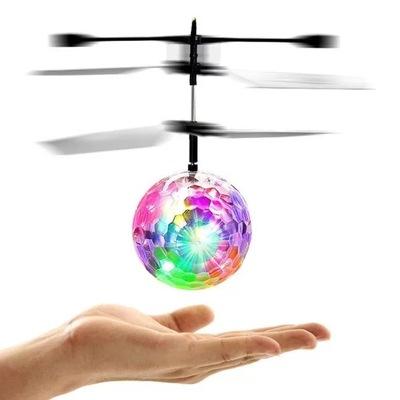 China Hot Sale Plastic Seven Color Light Sensing Luminous Crystal Ball Ball Aircraft Remote Sensing Toys for sale