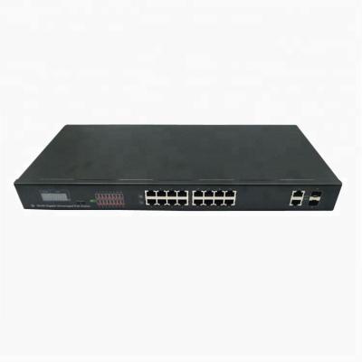 China High Quality LACP HY-1220GD 16 Port Gigabit POE Switch With 2 Fiber Port L2 SNMP for sale